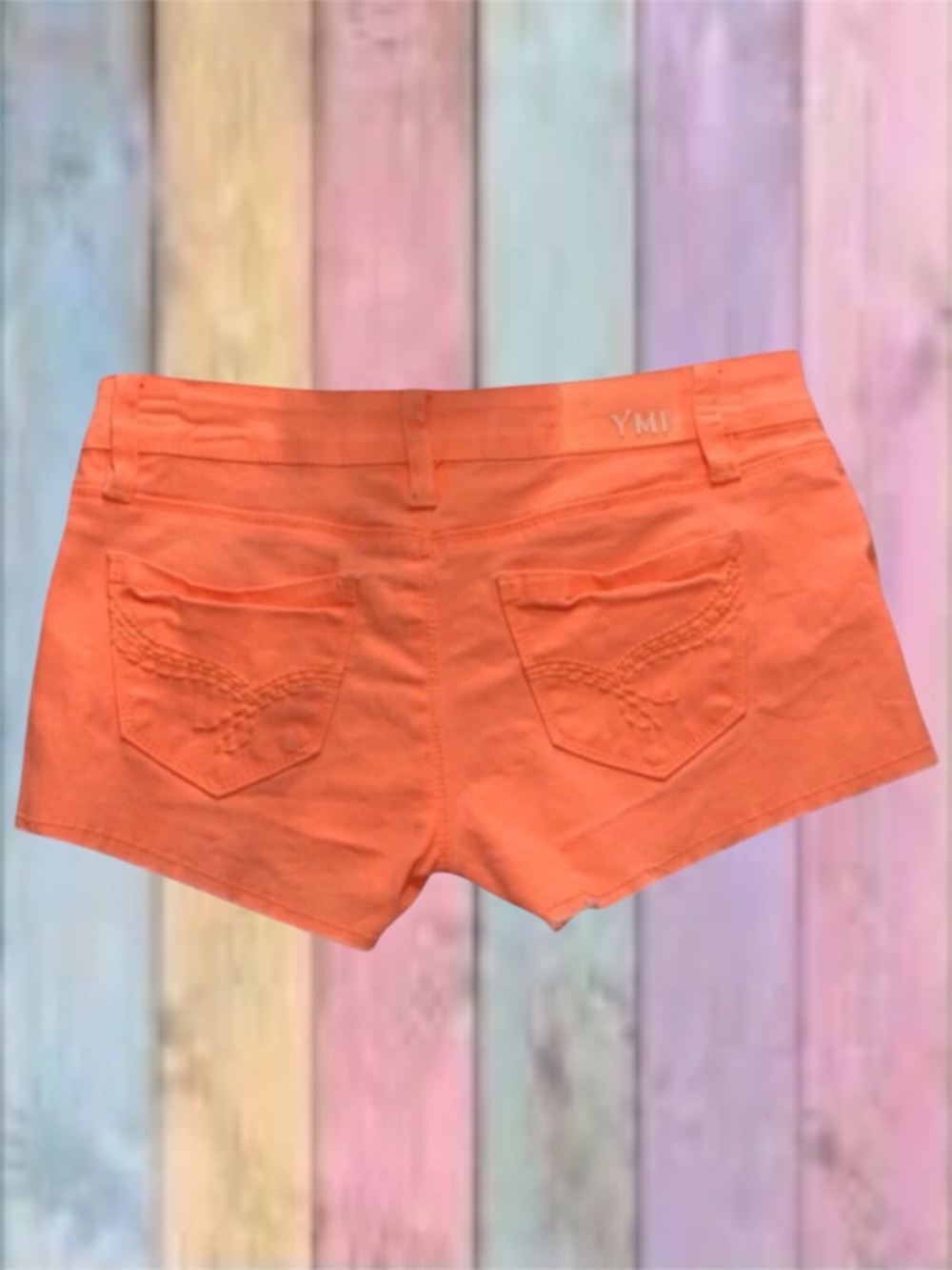 Ymi Orange Frayed Hem Jean Shorts NWOT